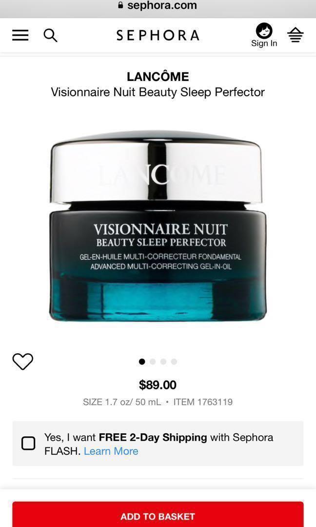 Lancome Visionaire Nuit Beauty Sleep Perfector Health Beauty Face Skin Care On Carousell