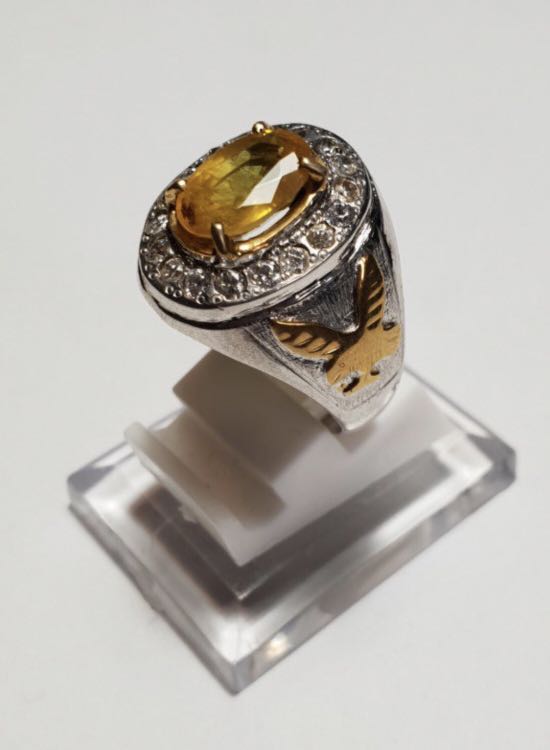 Men S Yellow Sapphire Ring Silver Men S Fashion Accessories Others On Carousell