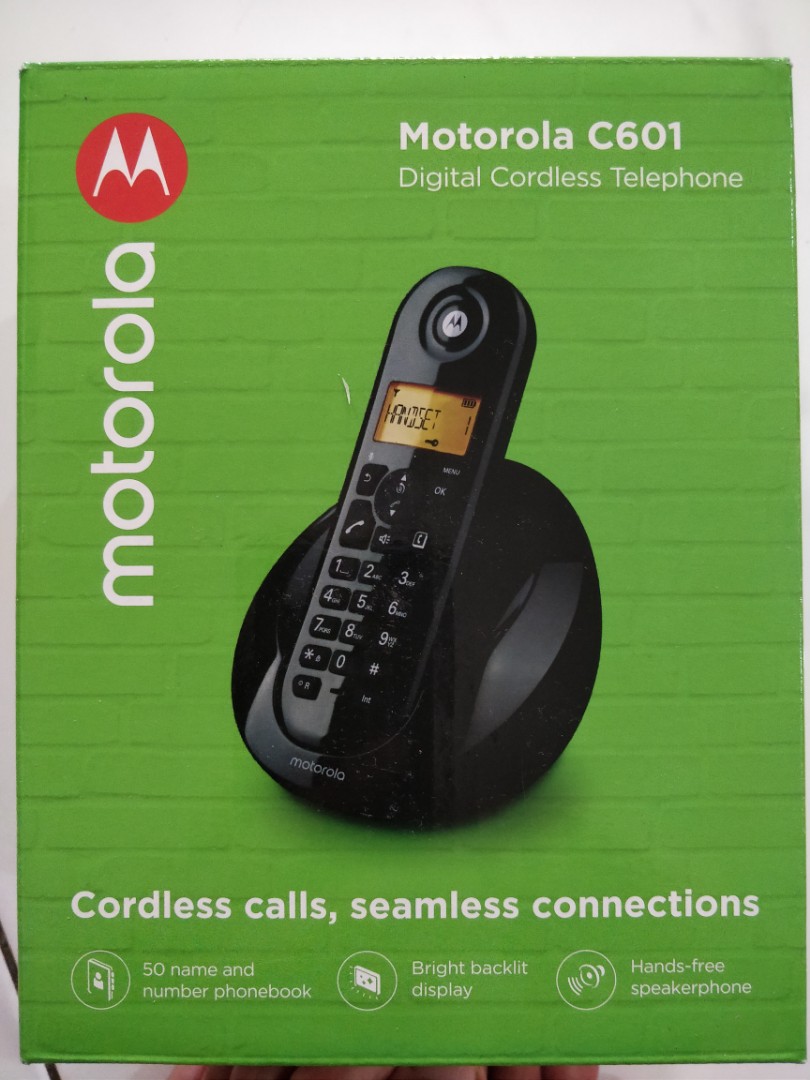 Motorola Digital Cordless Phone C601 Black, Health & Nutrition, Health