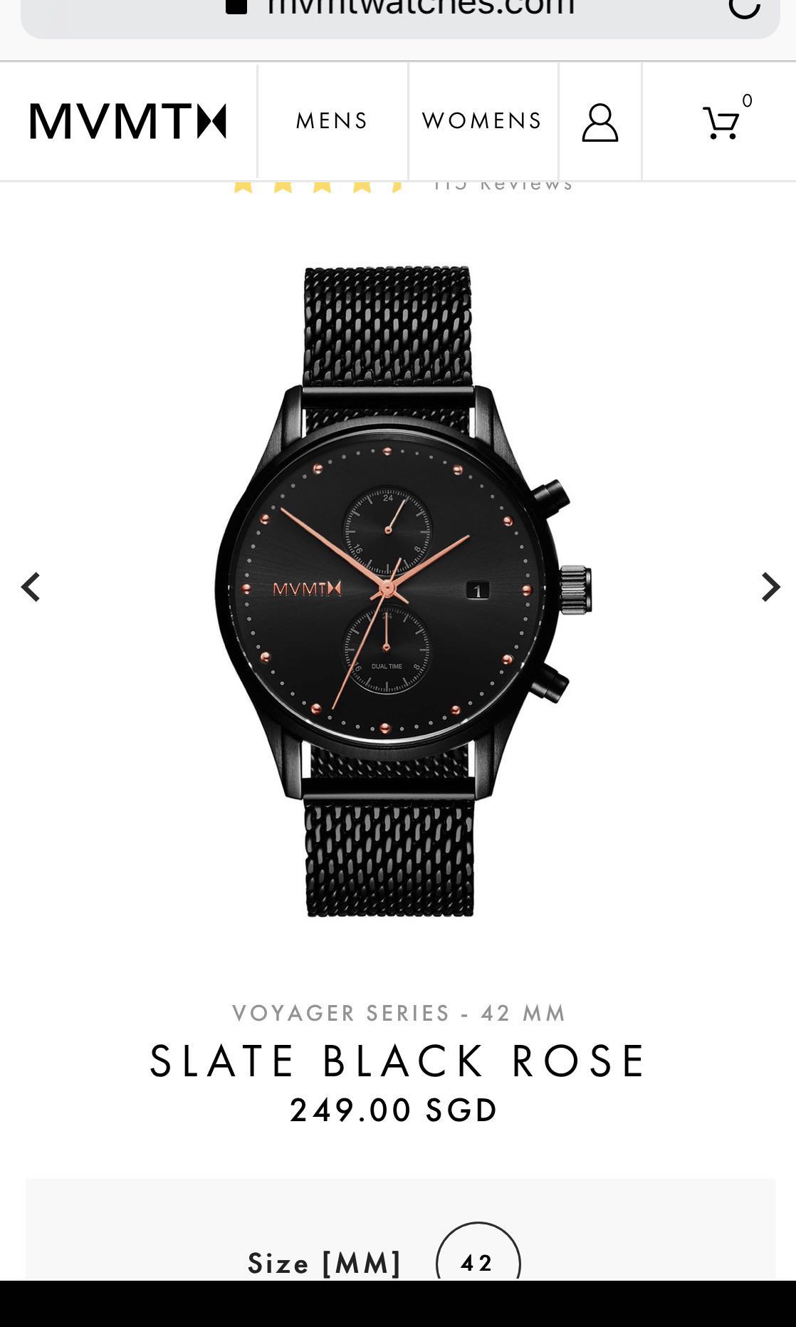 Mvmt voyager slate black rose top