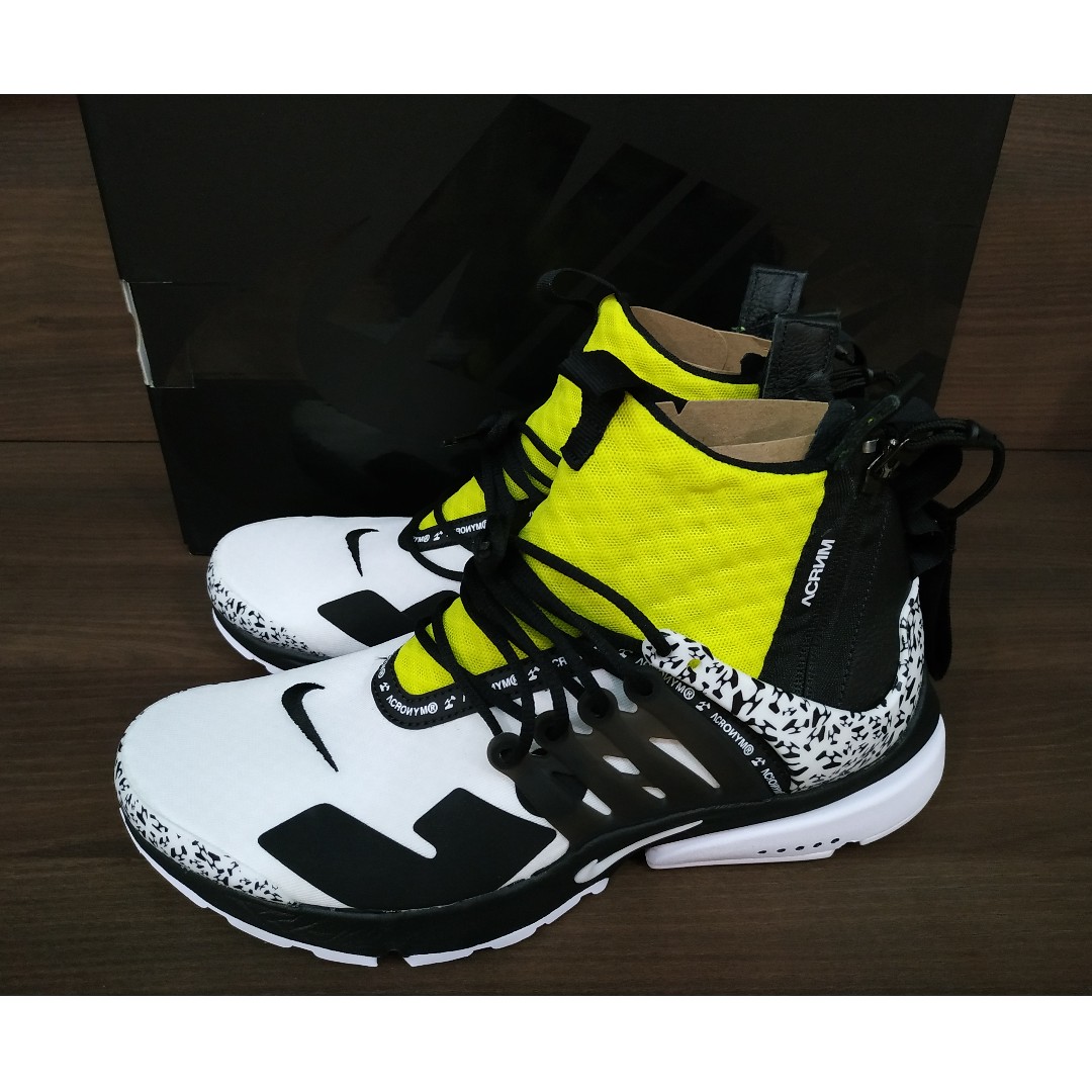 acronym x nike air presto mid dynamic yellow