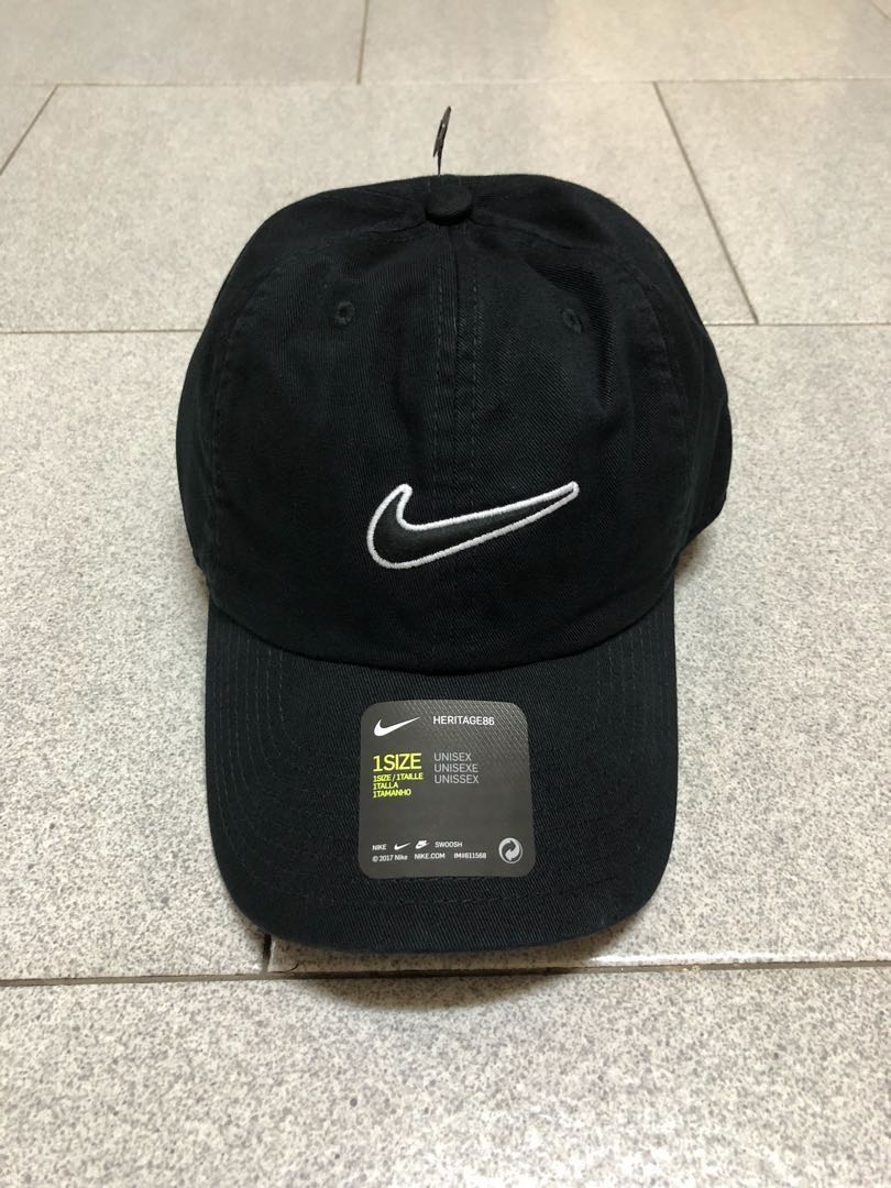 nike swoosh cap black
