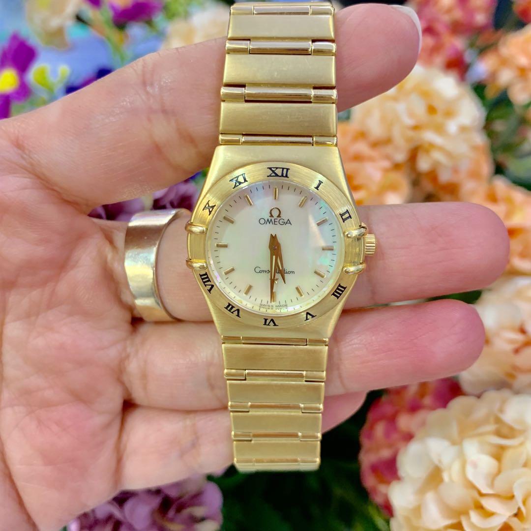 omega constellation full gold