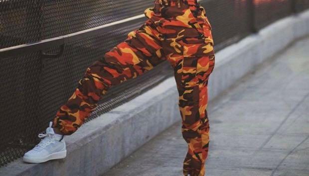 PRICE REDUCED Orange Camo Pants Women s Fashion Clothes on Carousell