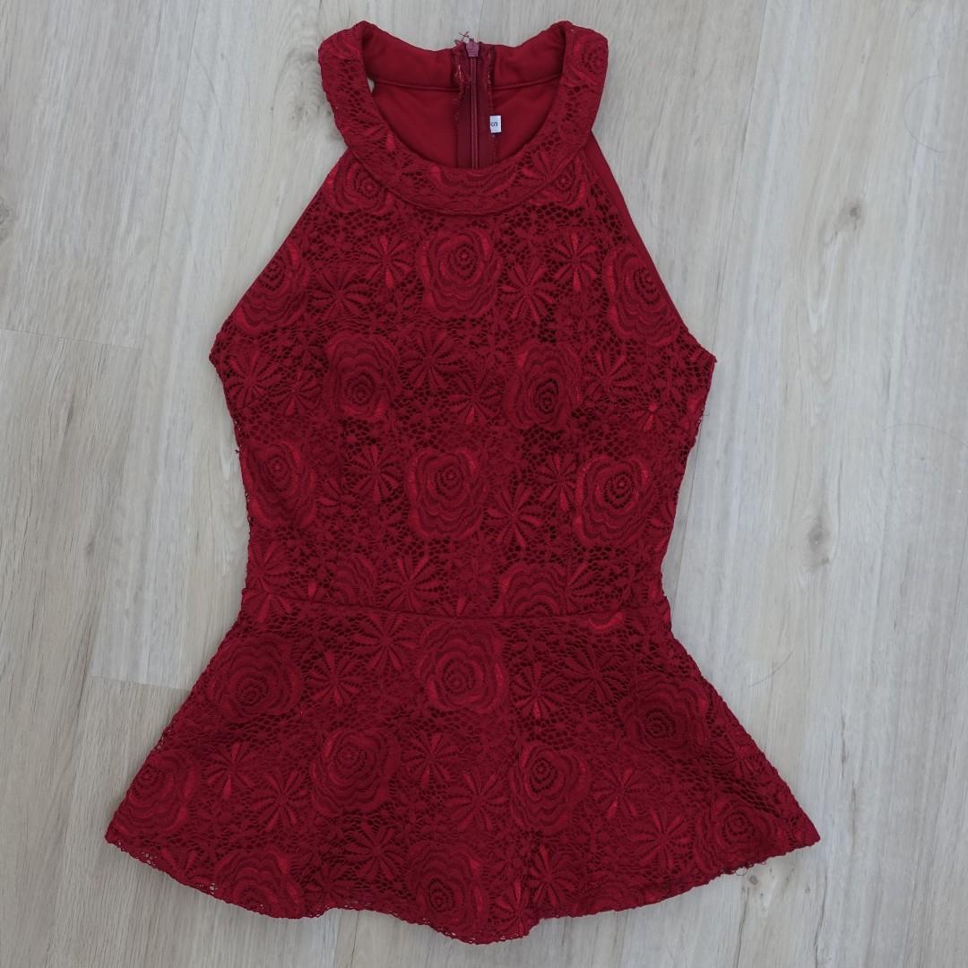 halter peplum top