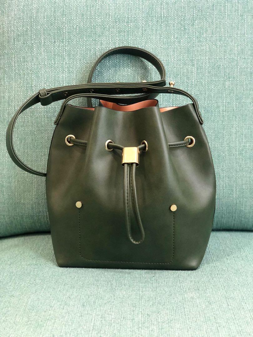 Sometime Niko Niko Mini Bucket Bag in Olive
