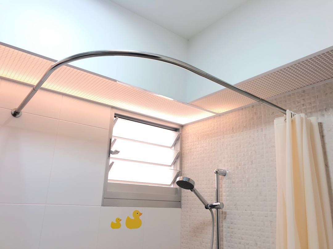 Stainless Steel L Shaped Shower Curtain Rail Furniture Others On