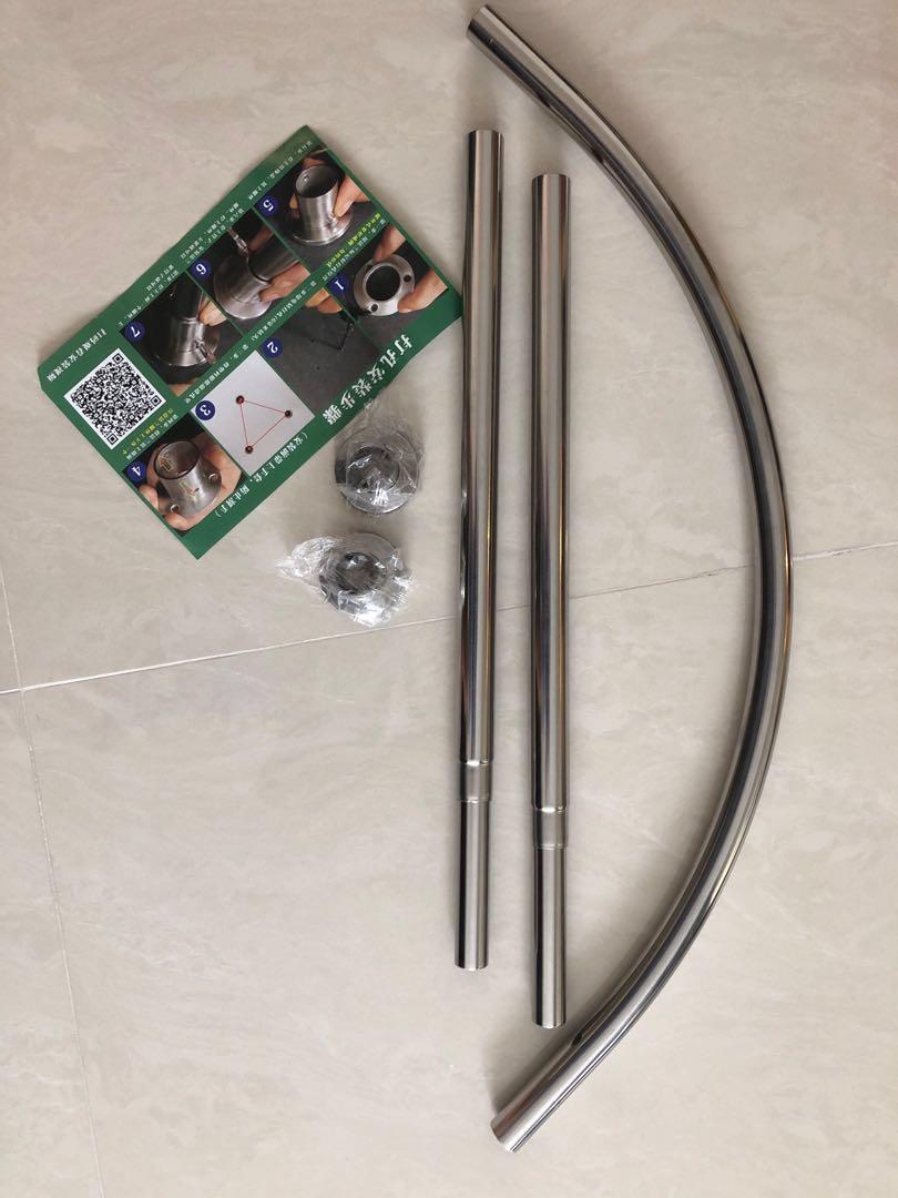 Stainless steel L shaped shower curtain rail, Furniture & Home Living