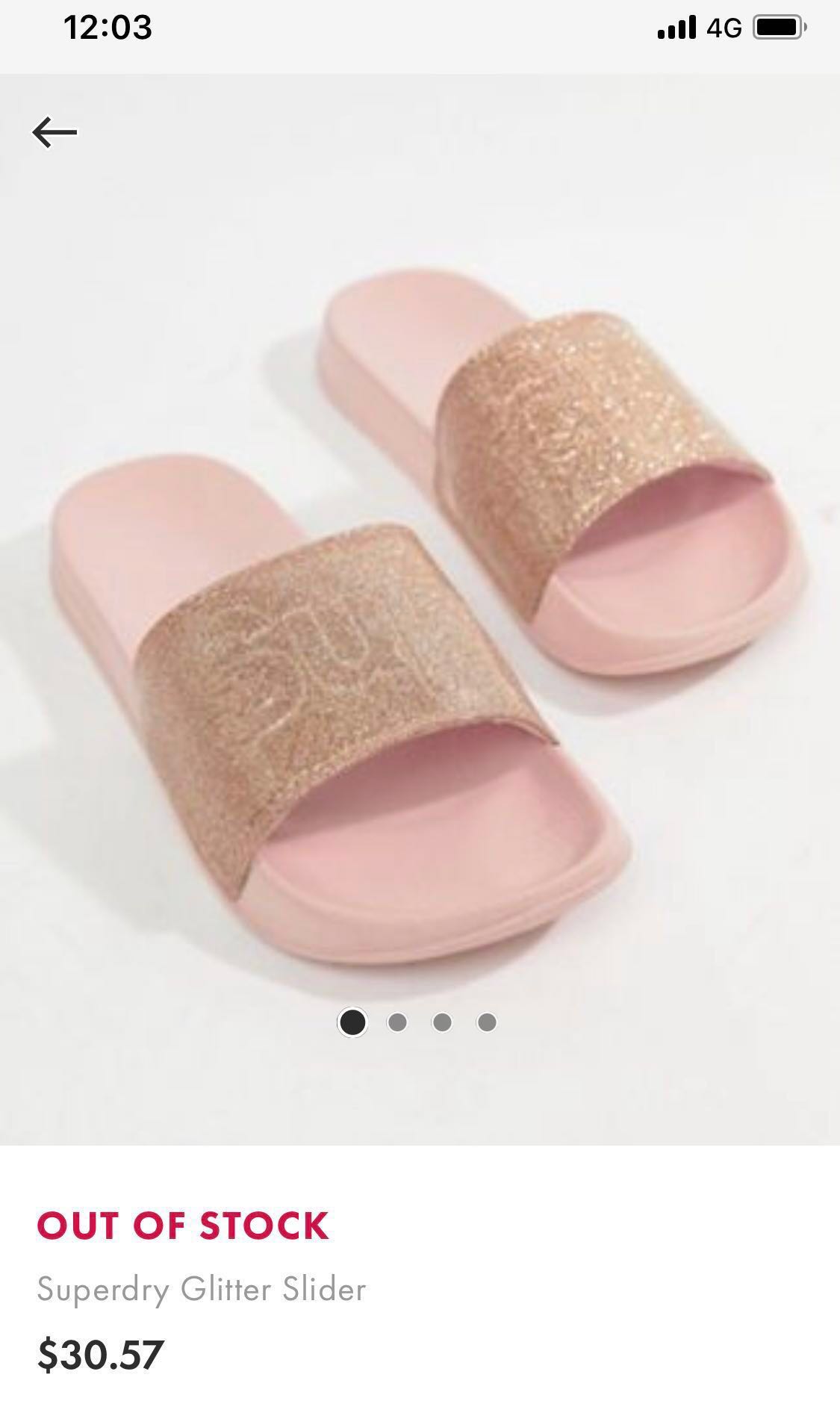 Superdry pink glitter slides M, Women's 