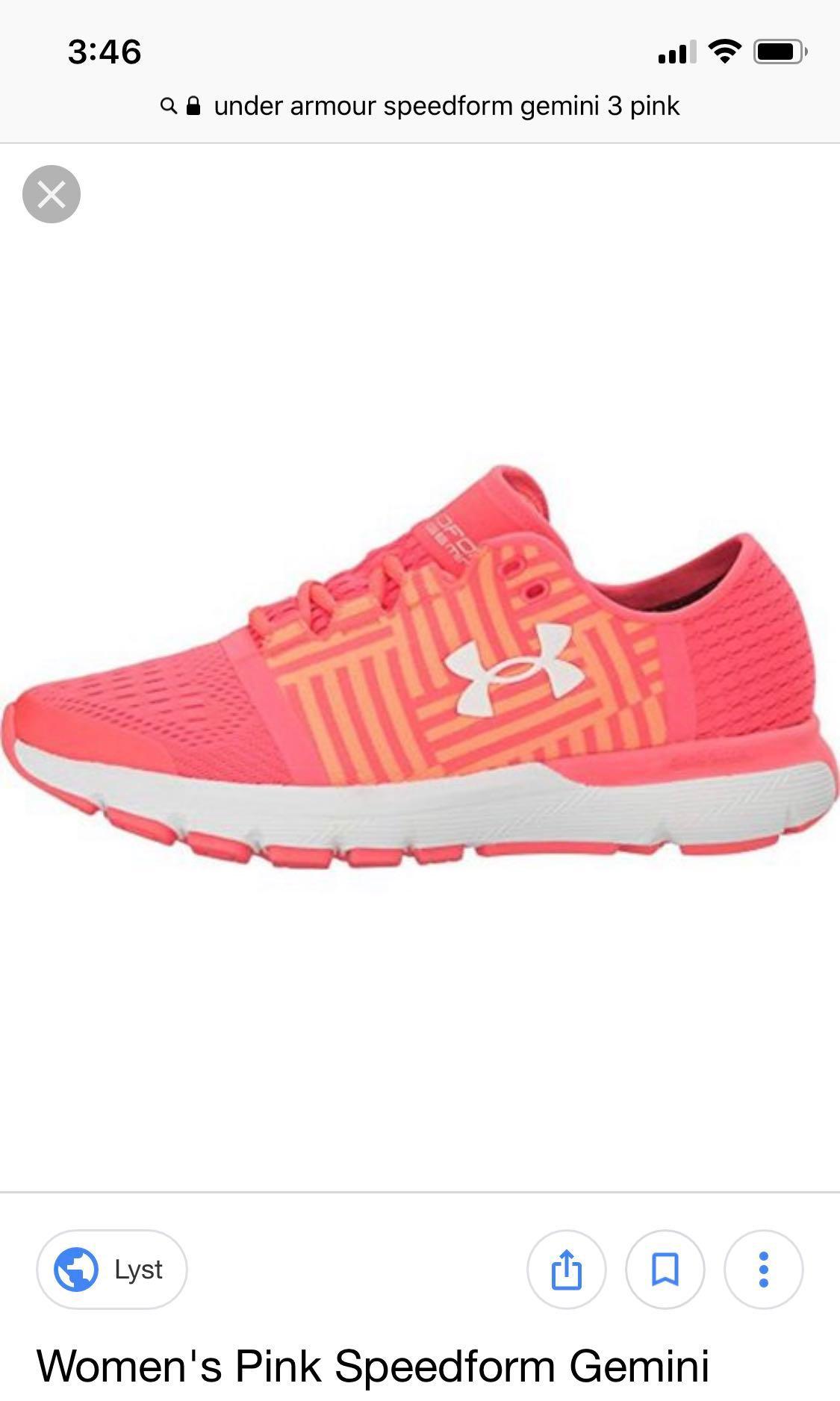 under armour gemini 3 kids pink