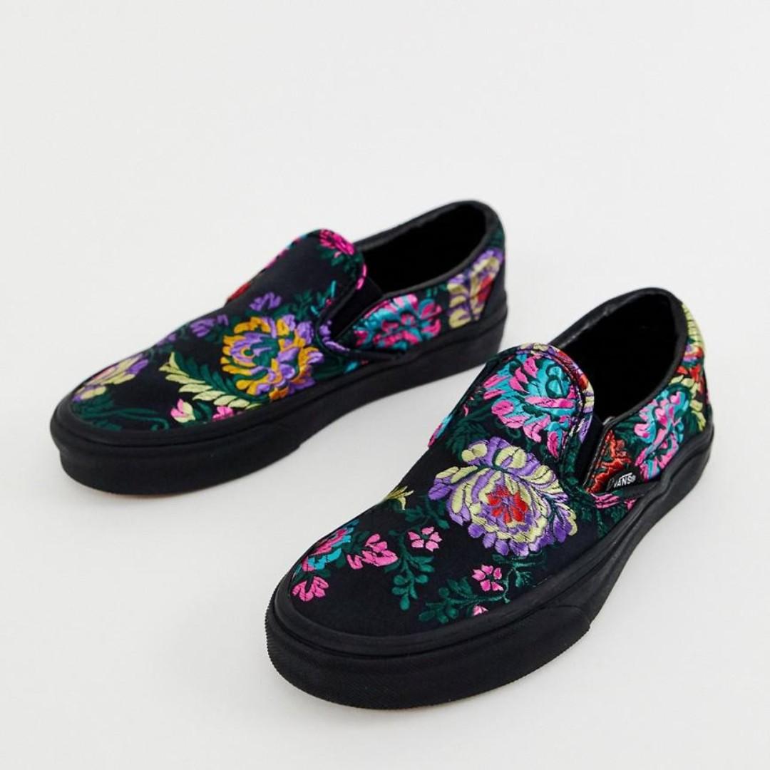 vans slip on festival satin