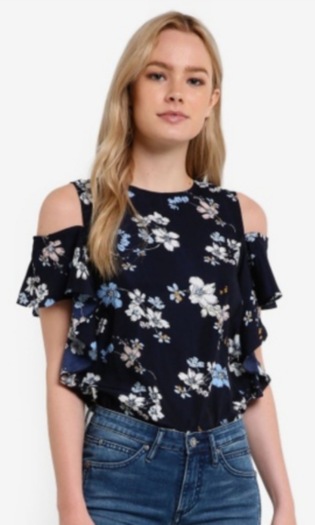 cold shoulder ruffle top