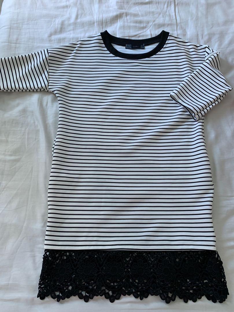 Zara striped baggy dress, Women's Fashion, Tops, Sleeveless on Carousell