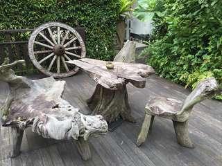 Solid teak wood - 1 set table n chair