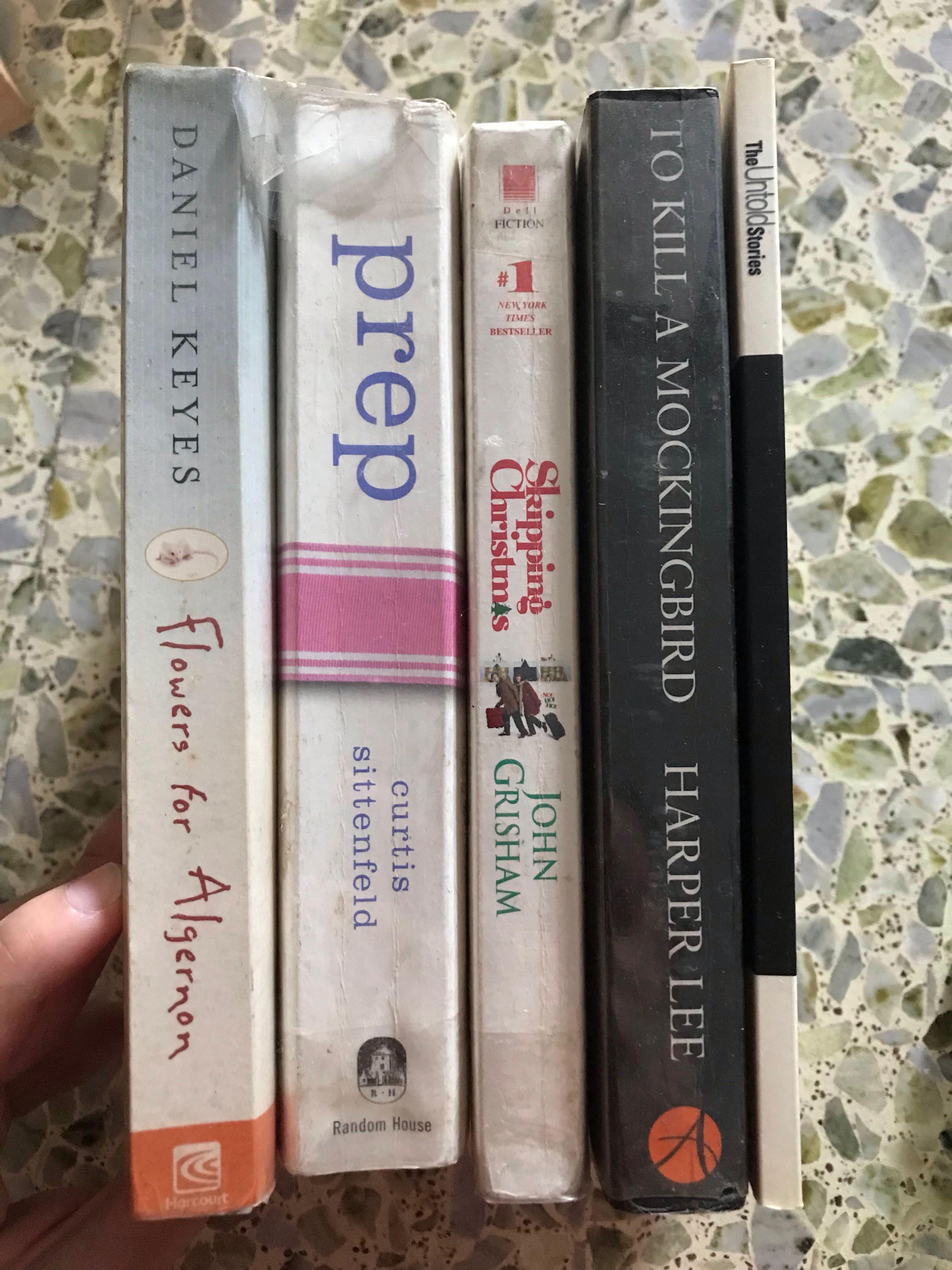 1 Flowers For Algebra Daniel Keyes 2 Prep Curtis Sittenfeld 3 Skipping Christmas John Grisham 4 To Kill A Mocking Bird Harper Lee 5 The Untold Stories From Behind Bars Books Stationery Fiction On Carousell