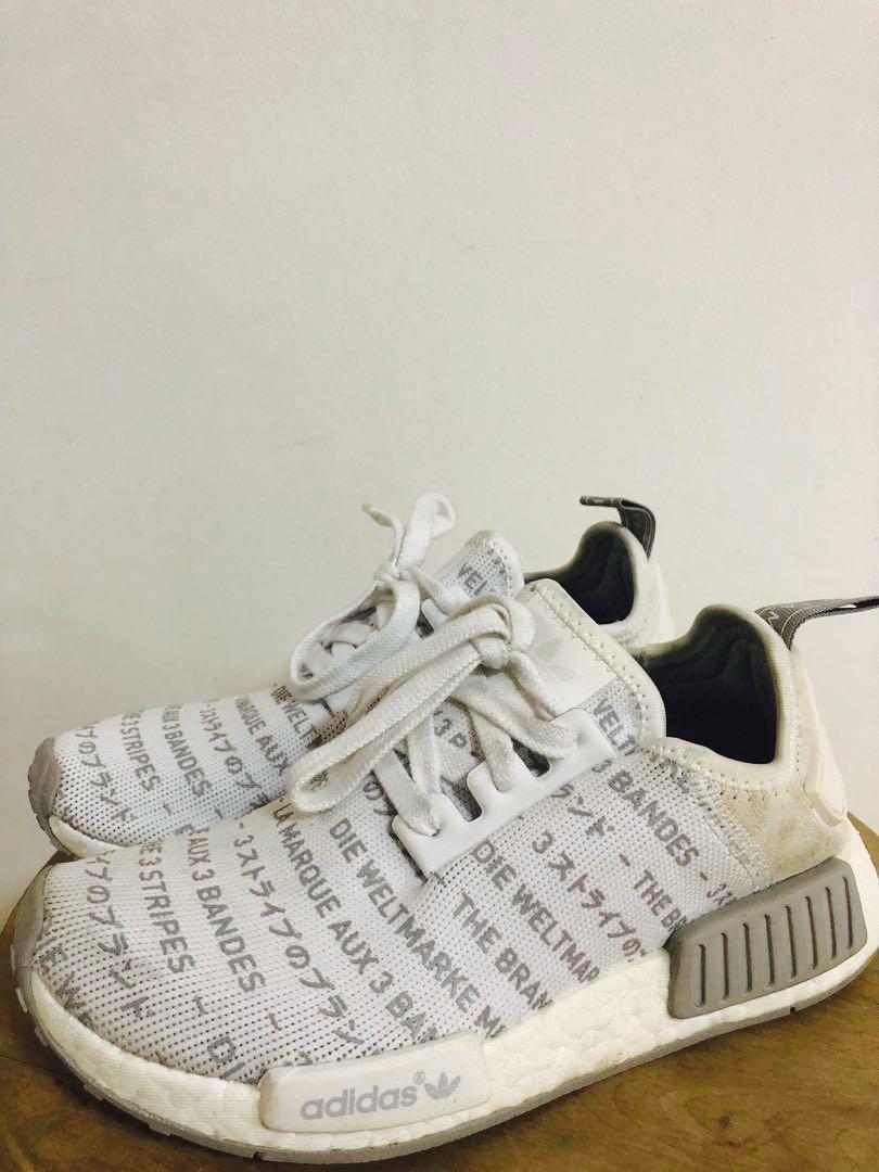 Adidas NMD Primeknit R1 Three Stripes White Women s Fashion Footwear Sneakers on Carousell