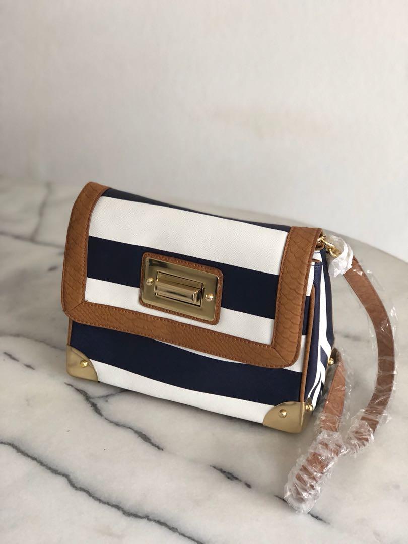 aldo striped handbag