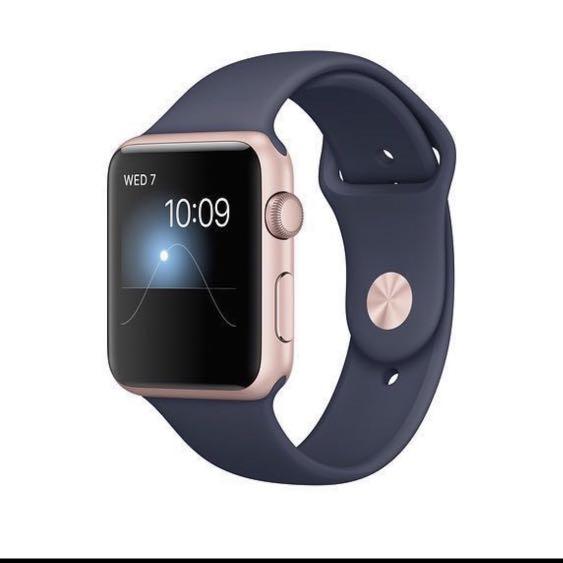 Apple watch band with rose gold pin outlet