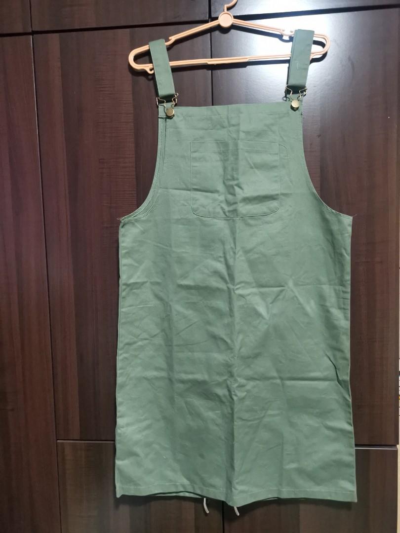 REDUCED PRICE Army Green Dress Dungaree Women s Fashion Dresses Sets Jumpsuits on Carousell