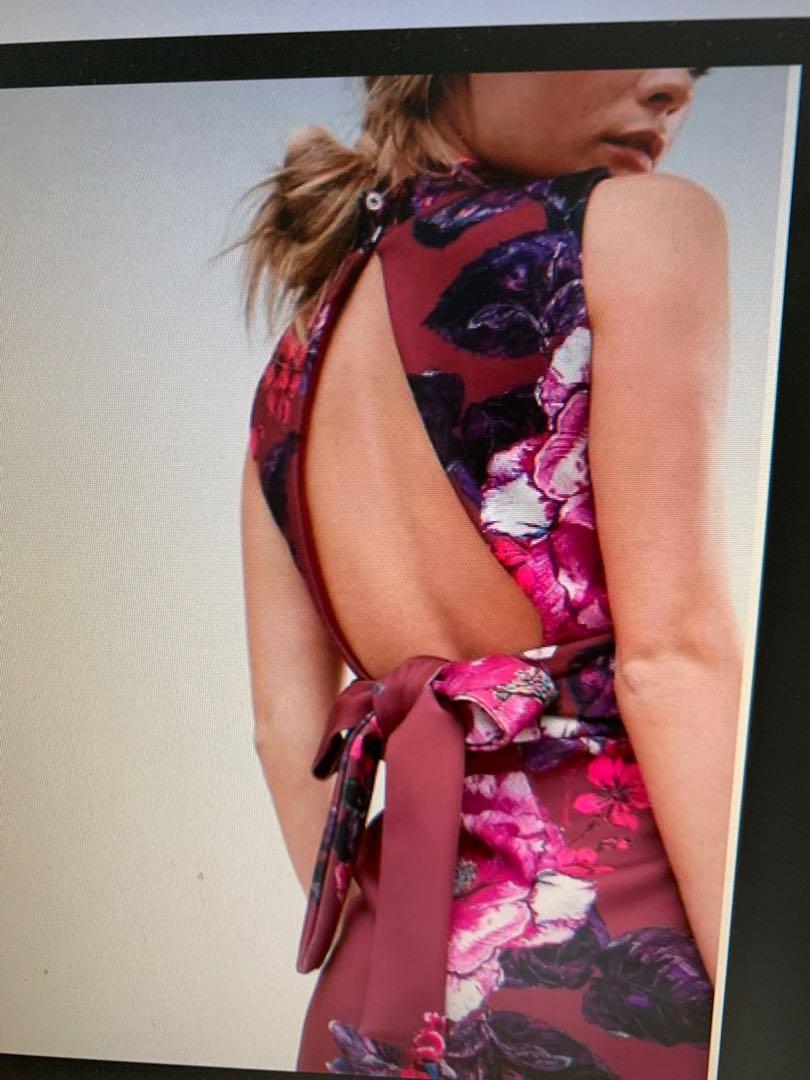 CNY ASOS True Violet High Neck Pencil Dress with Mandarin Collar Women s Fashion Tops Sleeveless on Carousell