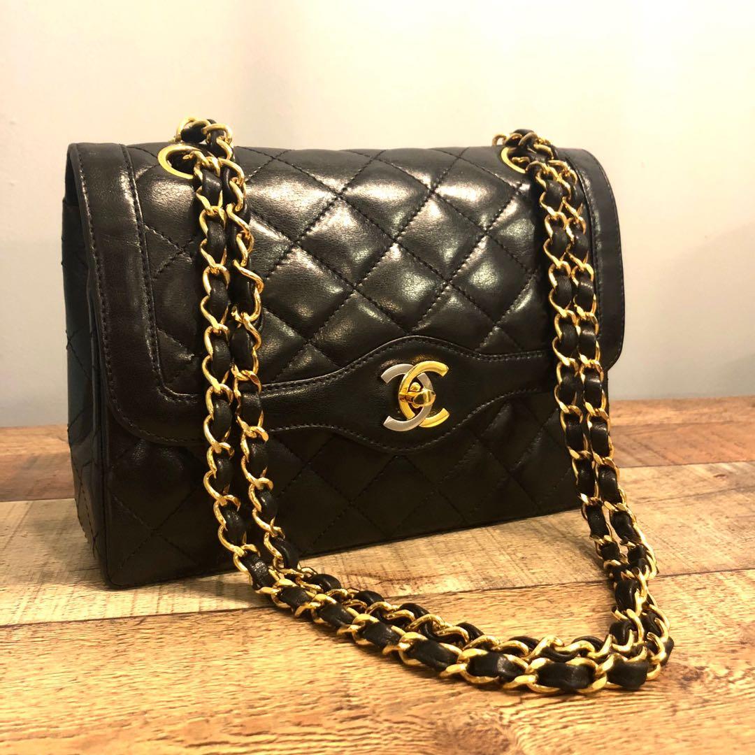 Chanel B35 Chanel 2.55 10inch Double Flap Black Quilted Leather
