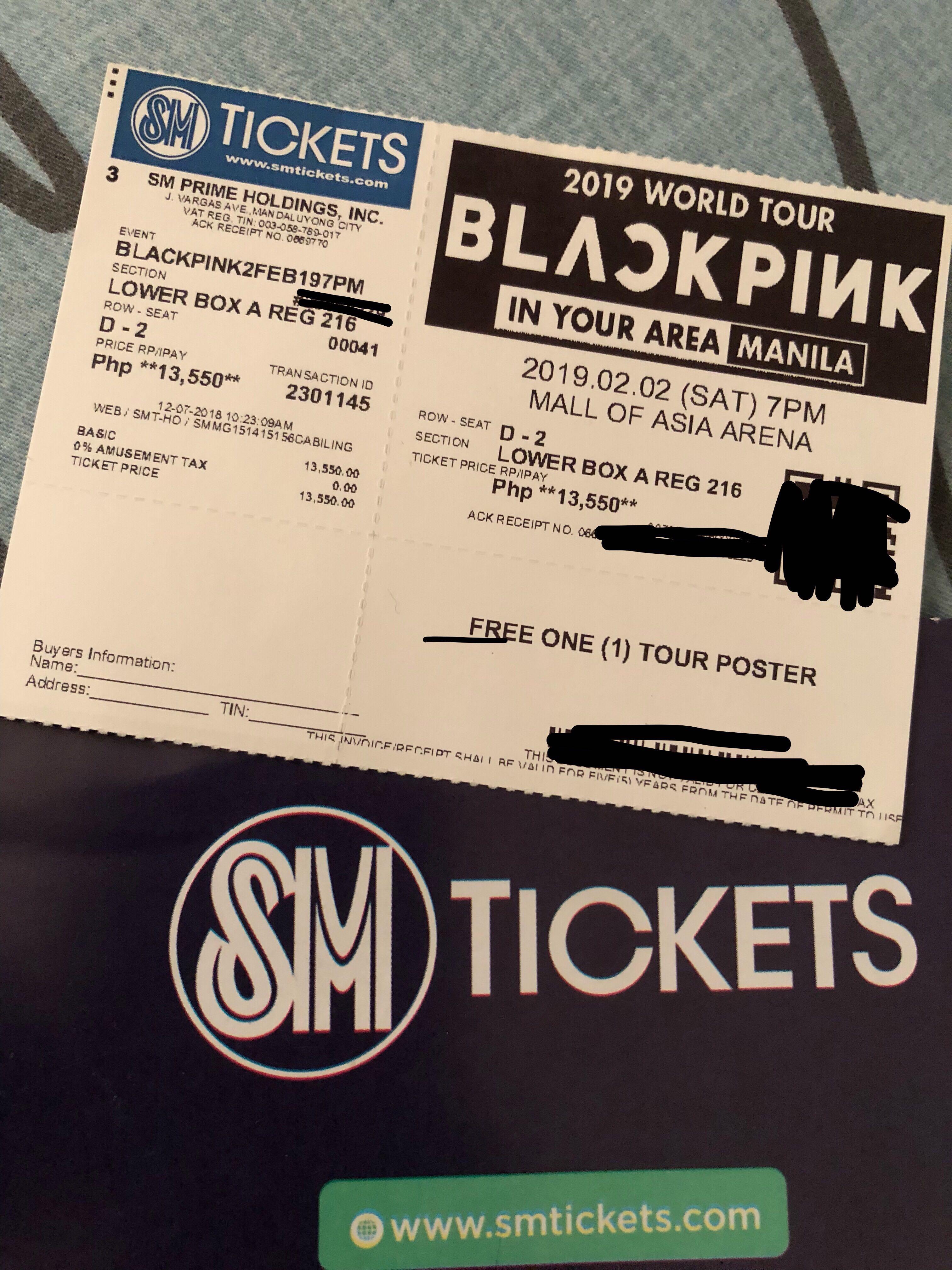 BlackPink concert ticket, Tickets & Vouchers, Event Tickets on Carousell
