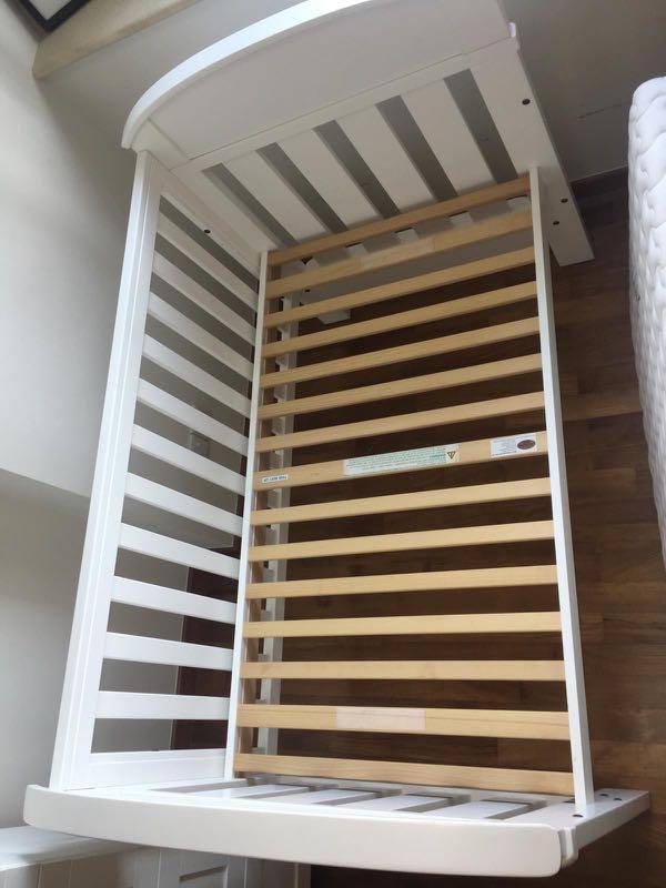 Boori Country Cot and Kingparrot Mattress (White) and Toddler Guard