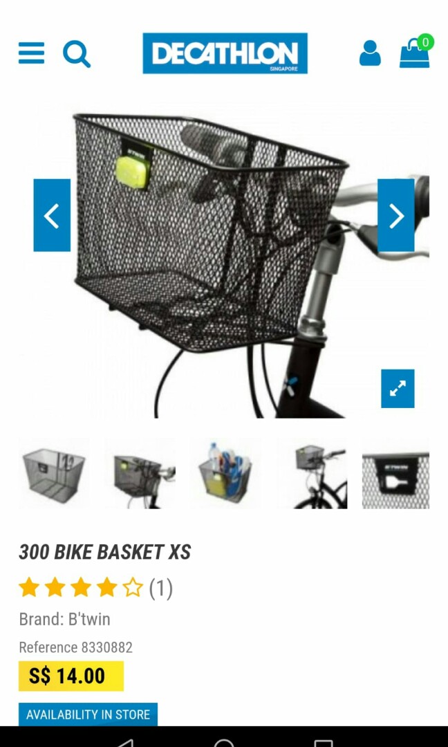 decathlon cycle basket