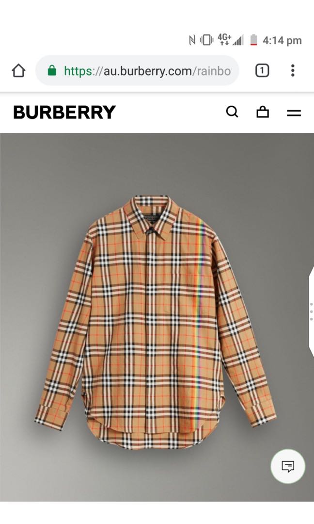 Burberry rainbow check shirt top