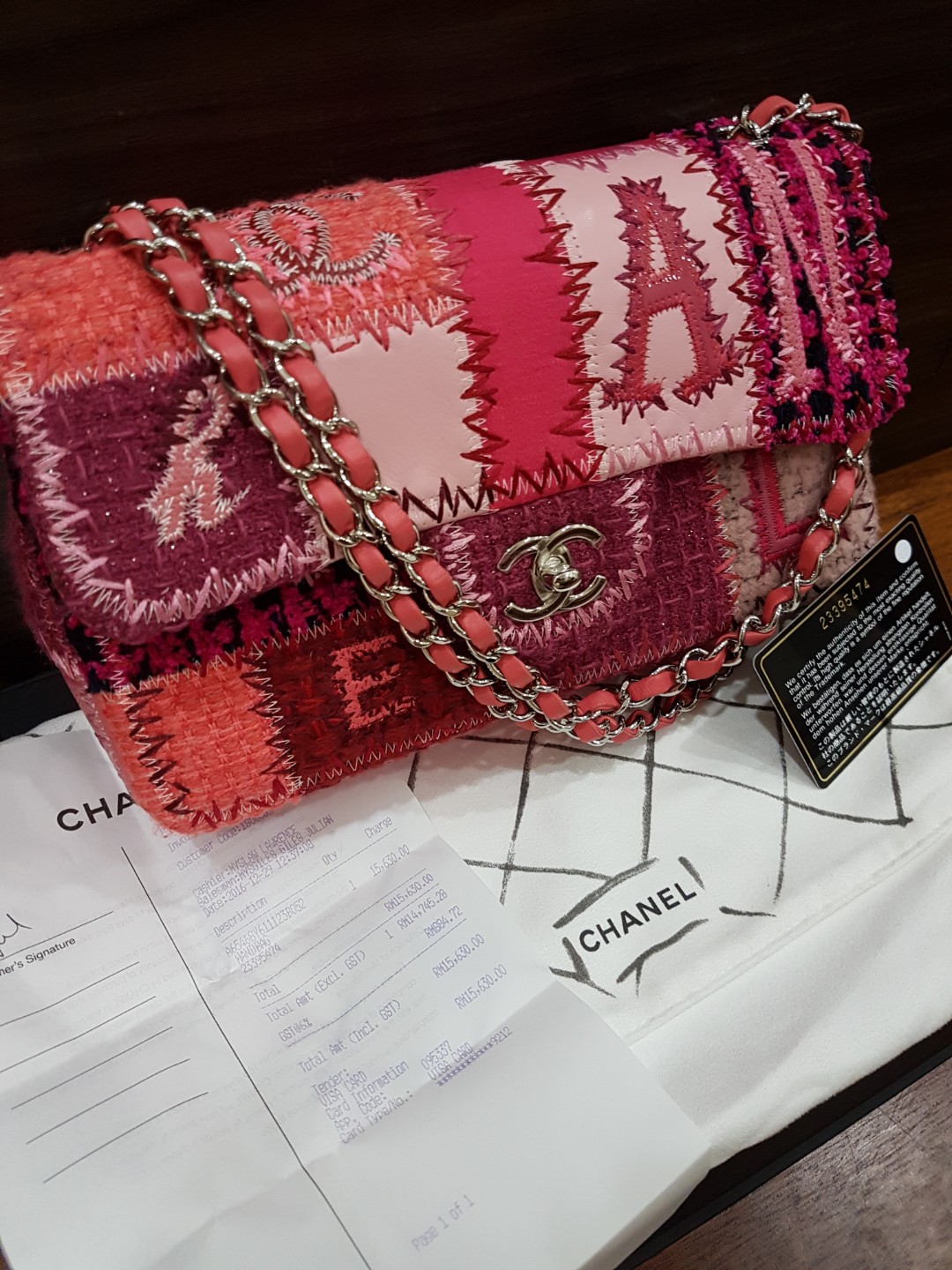 Chanel Pink Tweed and Leather Patchwork 10