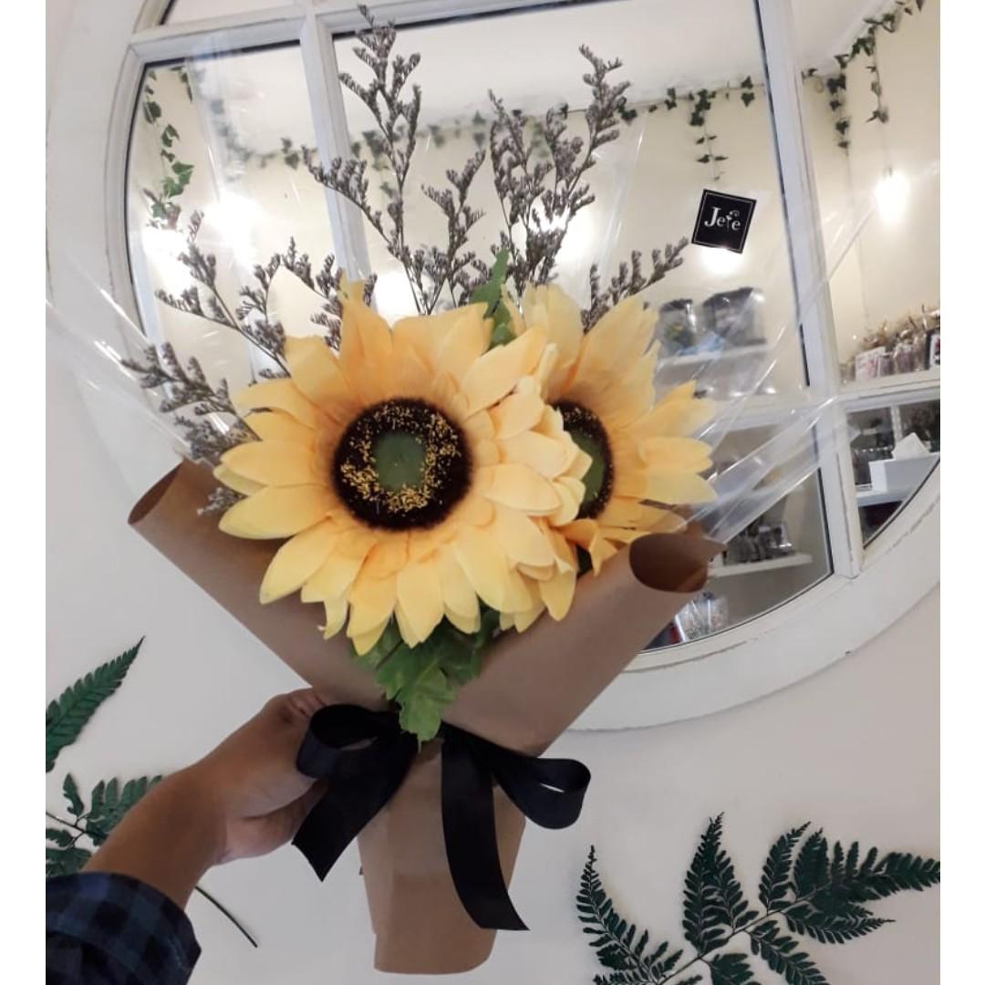 Classic Sun Flower Bouquet Rangkaian Bunga Matahari Premium