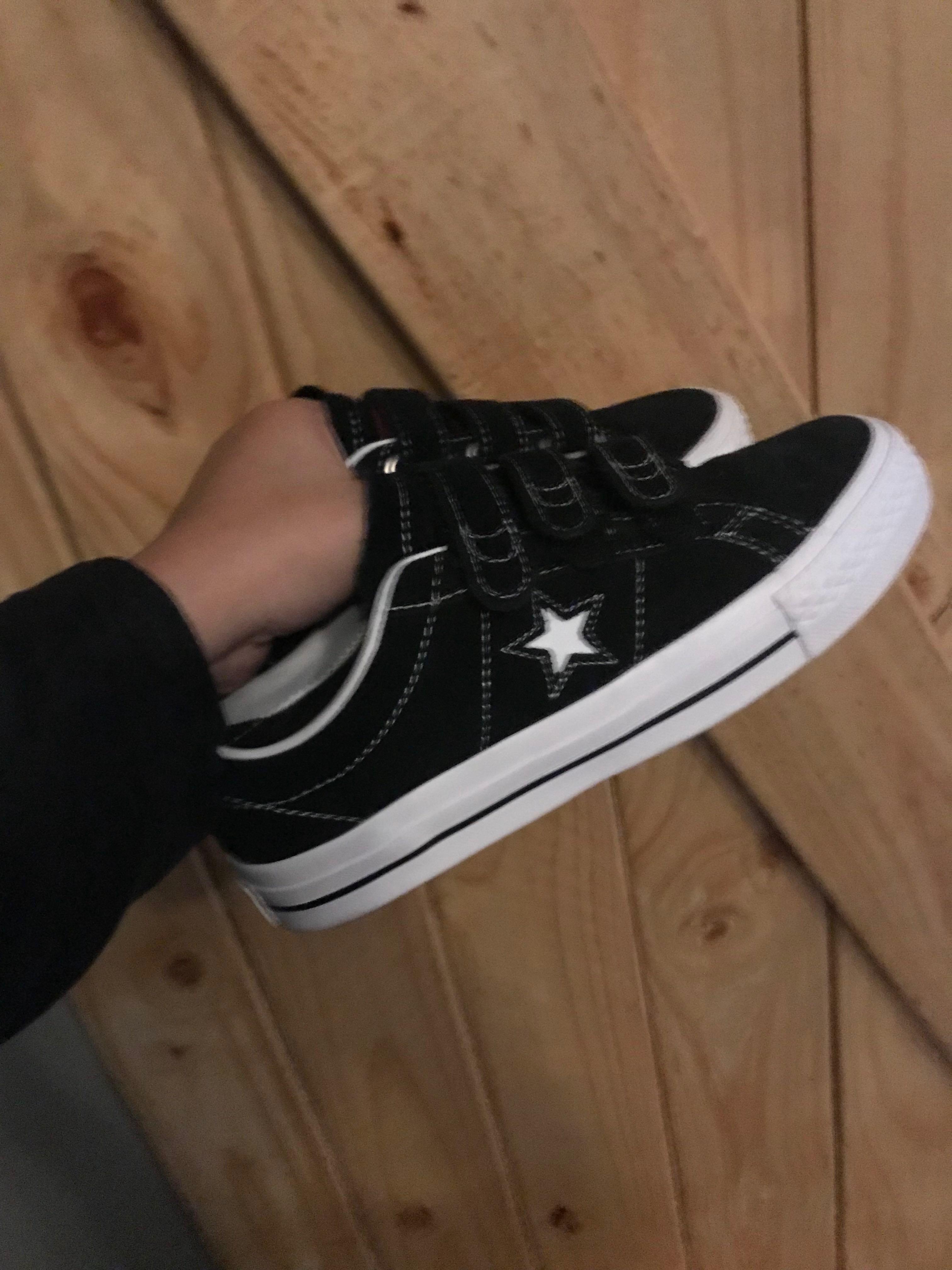 converse one star velcro black