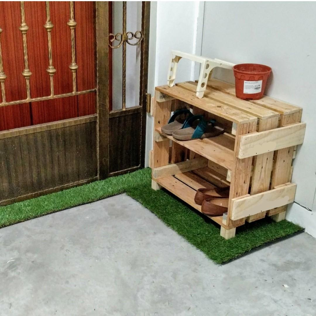 Customized Wooden Crate Shoe Rack On Carousell