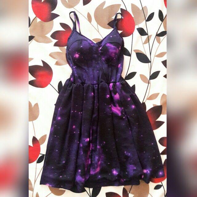 Galaxy dress purple violet with foam Women s Fashion Dresses
