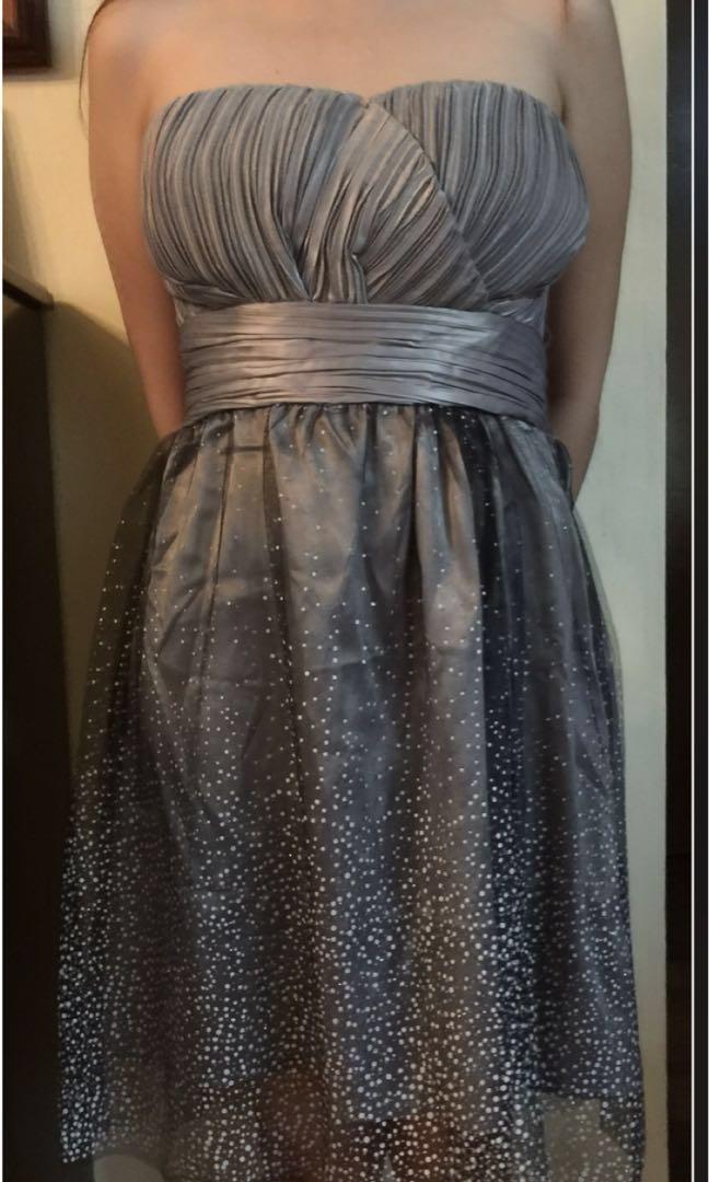 Gray Semi-Formal Dress, Women's Fashion 