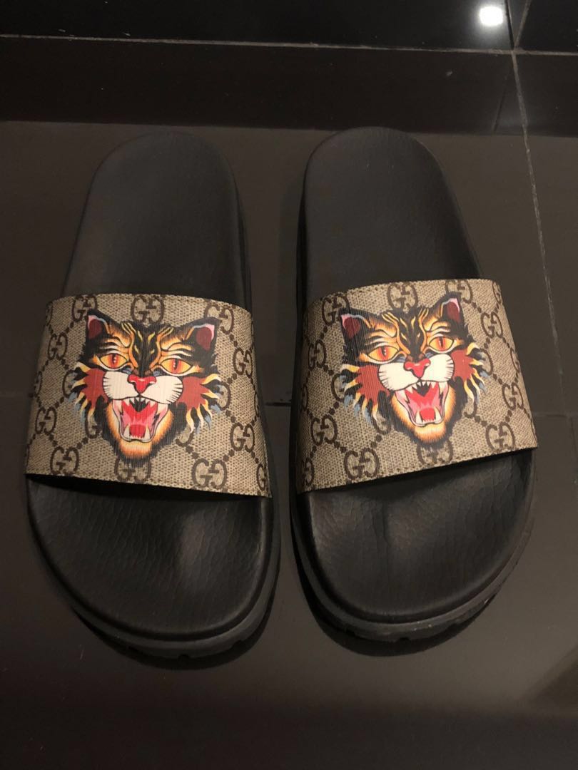 Basement In particular sleep Gucci Angry Cat Sliders, Men's Fashion, Footwear, Flipflops and Slides on  Carousell