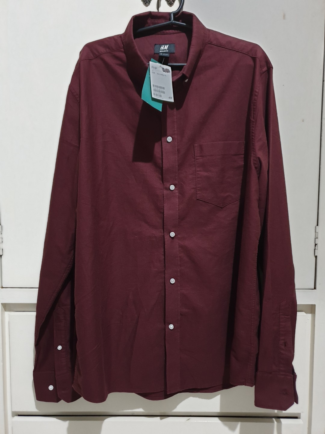 H\u0026M Oxford Long Sleeve Polo, Men's 