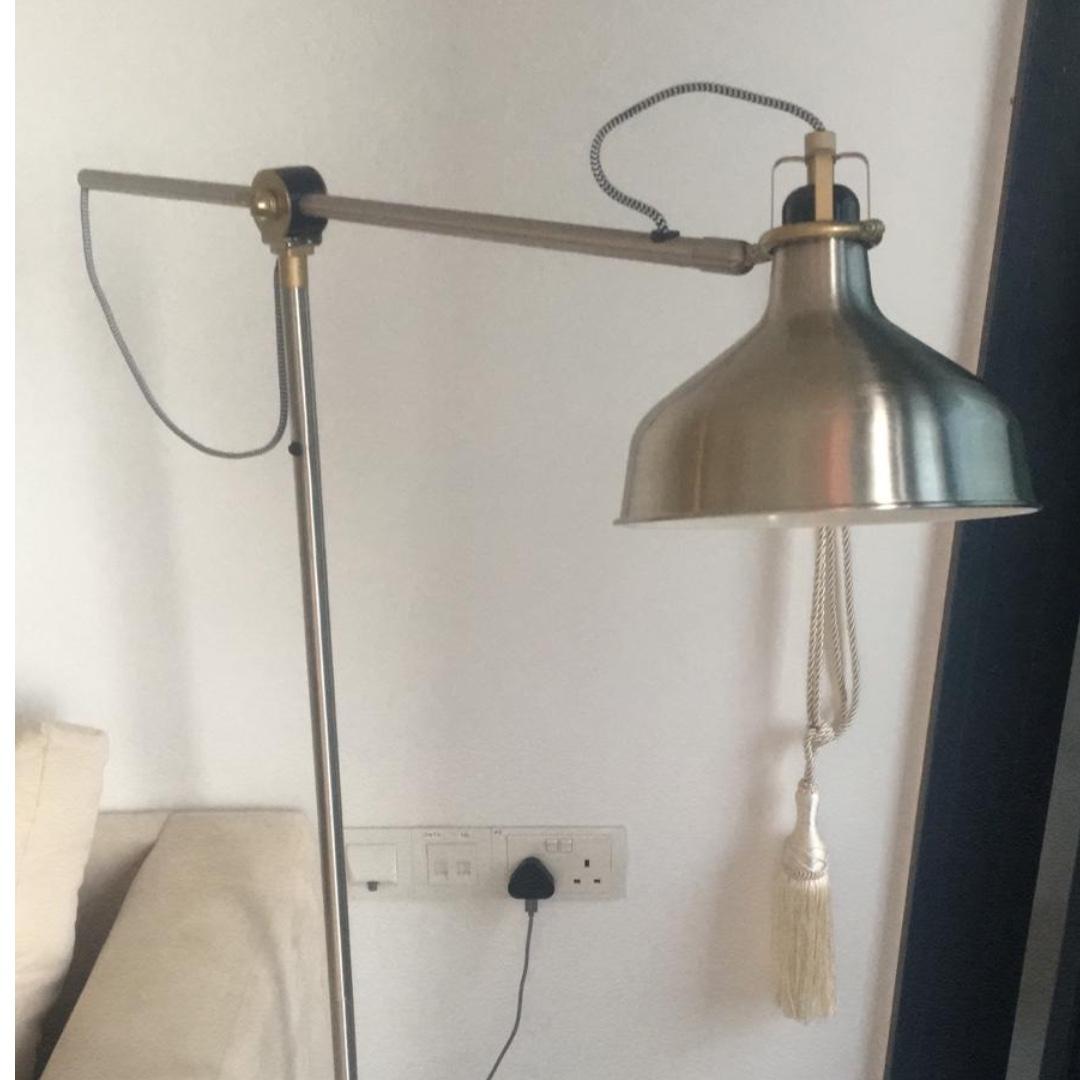 silver floor reading lamp