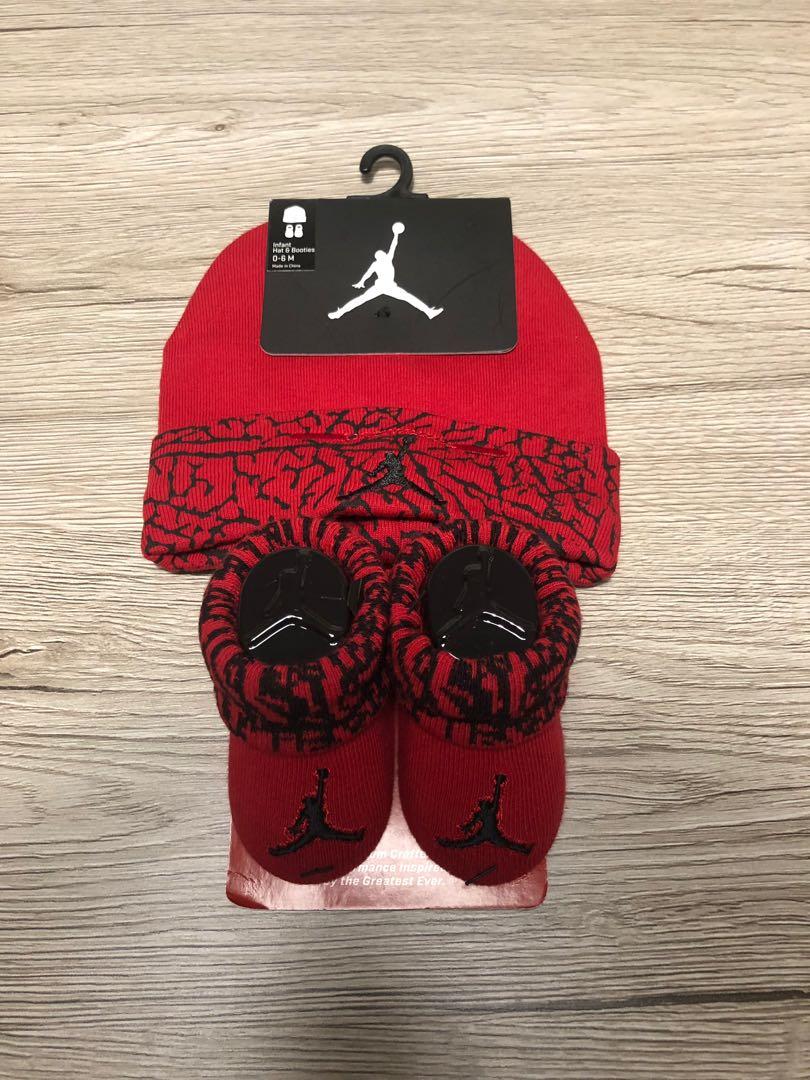 jordan infant hat and booties