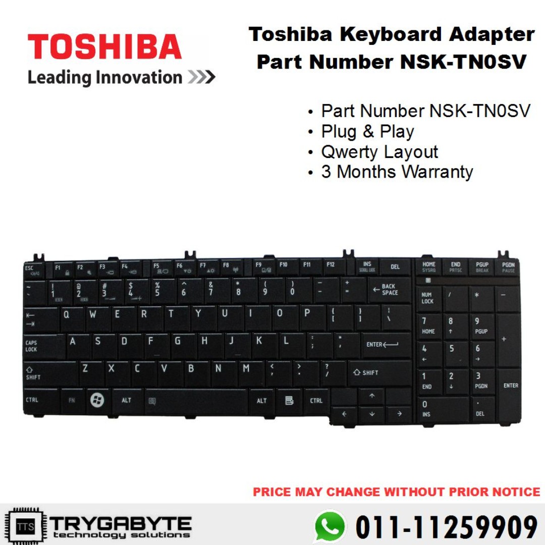 V000210270 Toshiba Satellite C655 Laptop NSK-TN0SV Keyboard 