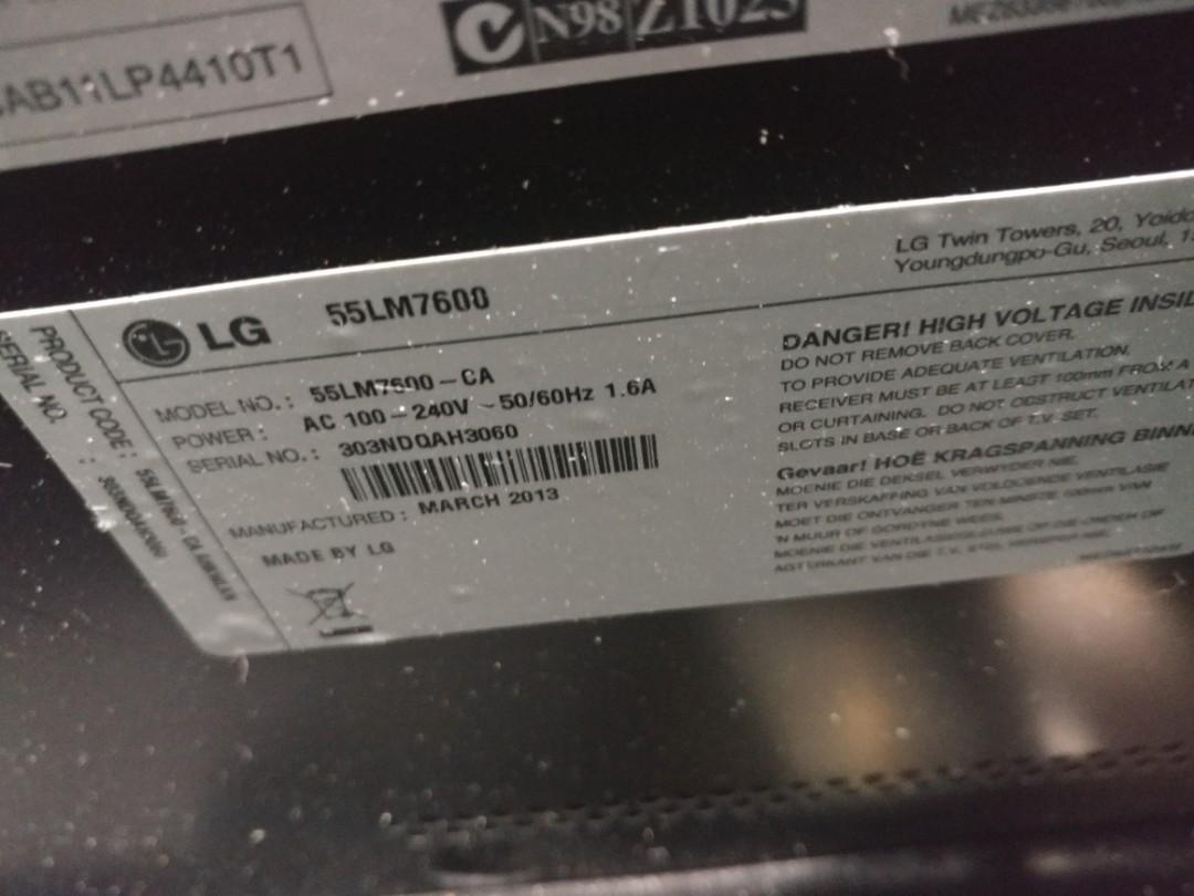 平賣LG 55LM7600 3D Smart TV 55寸 超靚畫質, 家庭電器, 電視 & 其他娛樂, 電視 Carousell