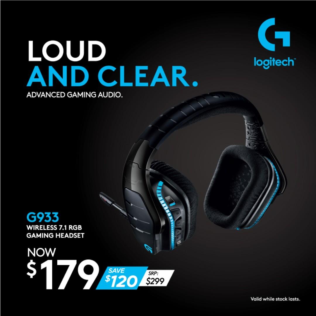 Logitech G933 Artemis Spectrum Wireless Rgb 7 1 Dolby And Dst Headphone Surround Sound Gaming Headset Pc Ps4 Xbox One Switch And Mobile Compatible Electronics Audio On Carousell