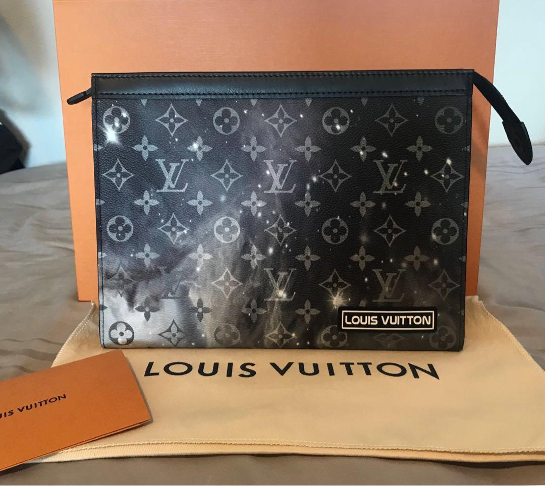 LV Pochette Voyage Monogram Galaxy Clutch, Men's Fashion, Bags