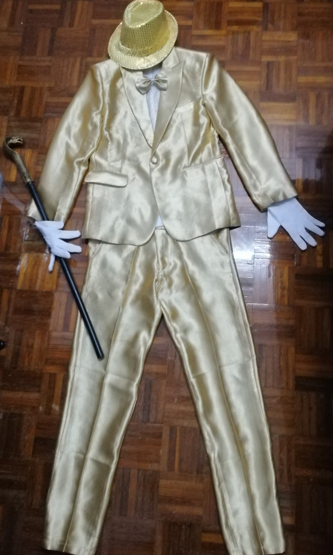 Men's Gold Suit Fancy Costume (Full Set), Men's Fashion, Coats, Jackets