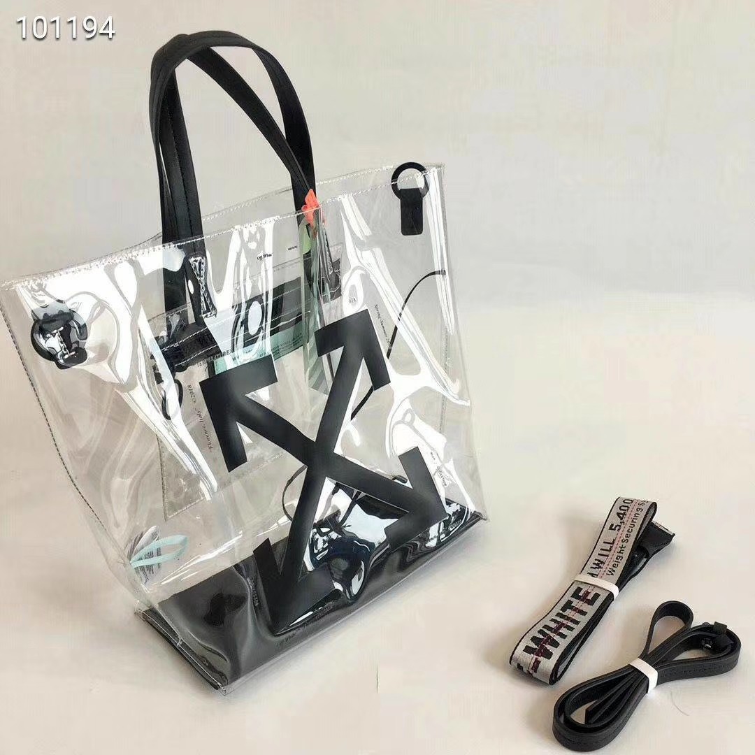 transparent luggage off white