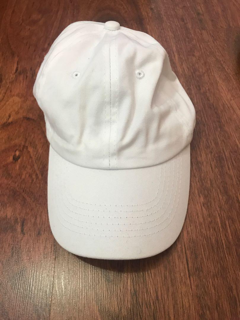 plain white baseball cap