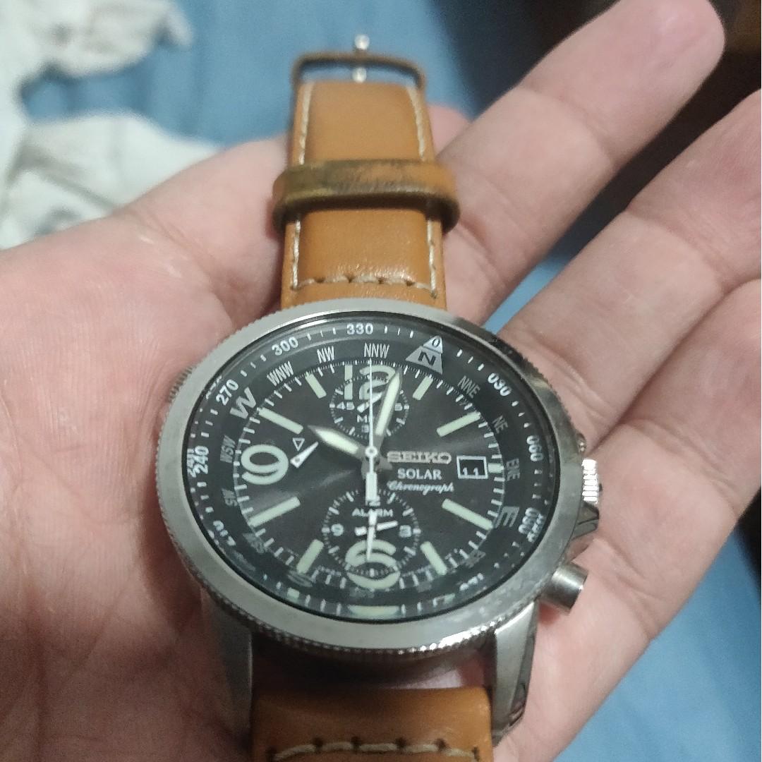 Seiko Solar Chronograph Men's Brown Leather Strap Watch SSC081P1, Men's  Fashion, Watches & Accessories, Watches on Carousell