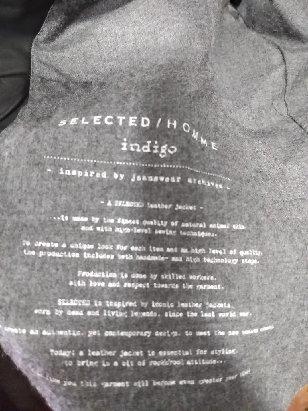Selected homme indigo leather jacket discount