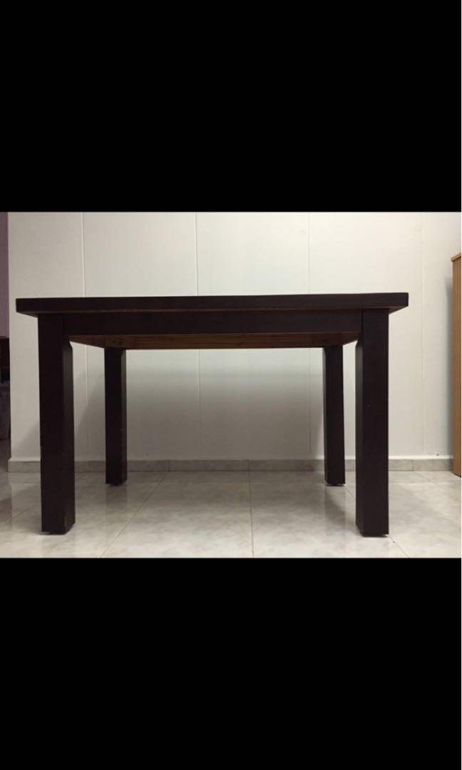 Solid Wood Dining Table (Category: Tables & Sets) located in Singapore. Submitted by wintergreeen (Listing ID 185388343, Image 3). Description: Last day of offer and for buyer to pick up is on Thu 14 Feb 2019 Solid wood dining table (L120cm x W75cm x H75cm). Cash and carry only. Please arrange your own transport. Pick up location at Rivervale Drive, Sengkang. .
