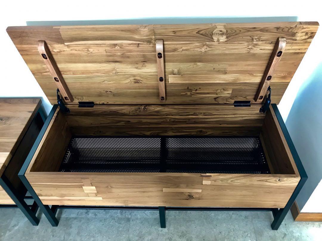 Teca Storage Trunk Bench Furniture Home Living Furniture Other Home Furniture On Carousell